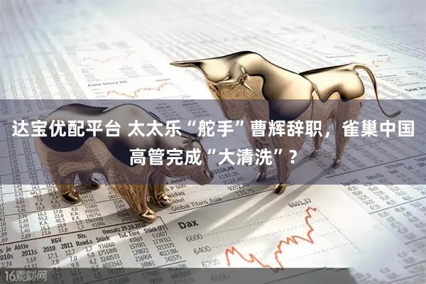 达宝优配平台 太太乐“舵手”曹辉辞职，雀巢中国高管完成“大清洗”？
